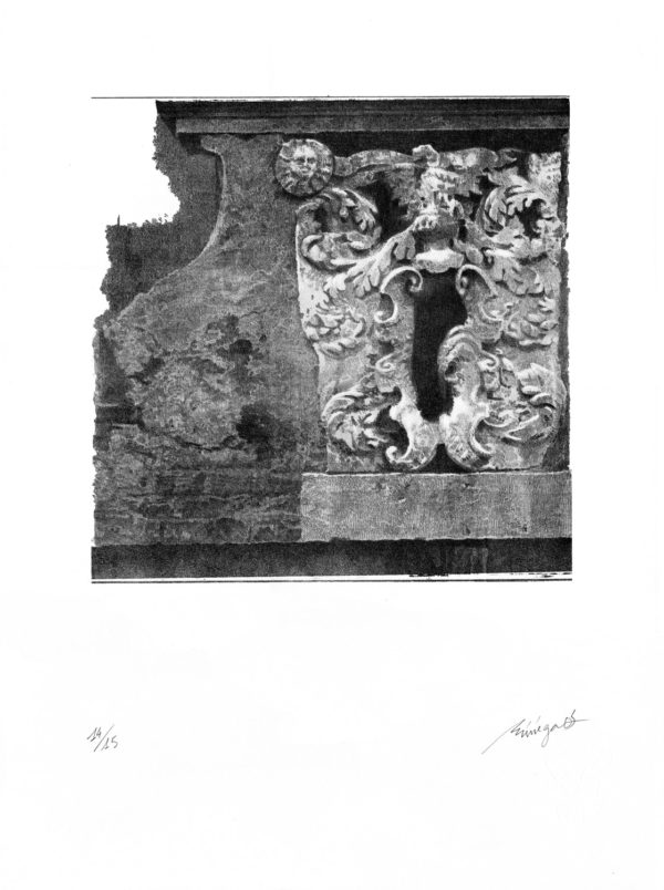 Lithographie Alain Ménégon Vue Italie mur Venise